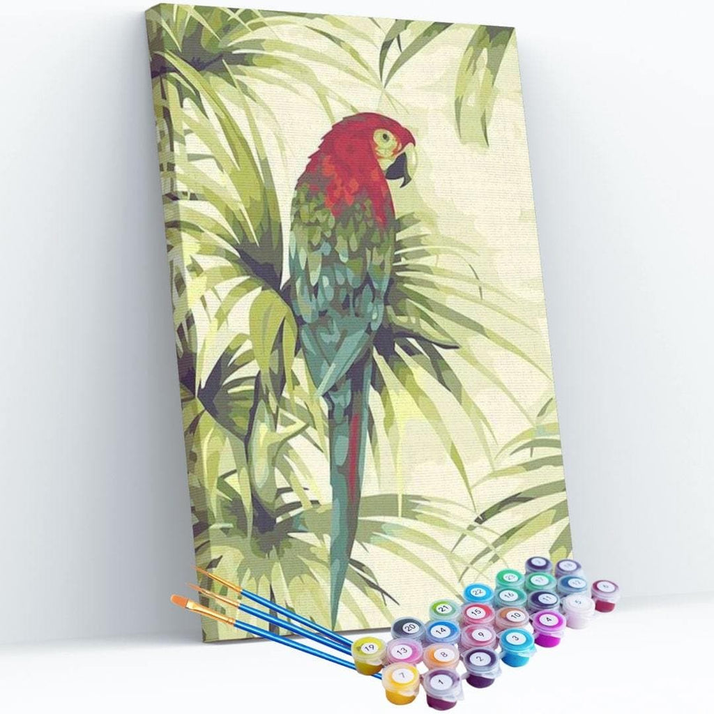 Kit pintura numerada - Papagaio plantas