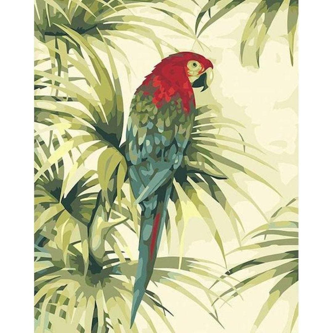Kit pintura numerada - Papagaio plantas