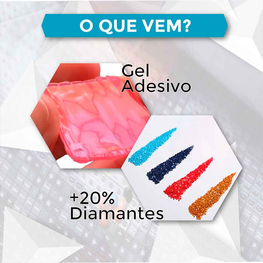 Kit Arte com Diamante - Leão Psicodélico
