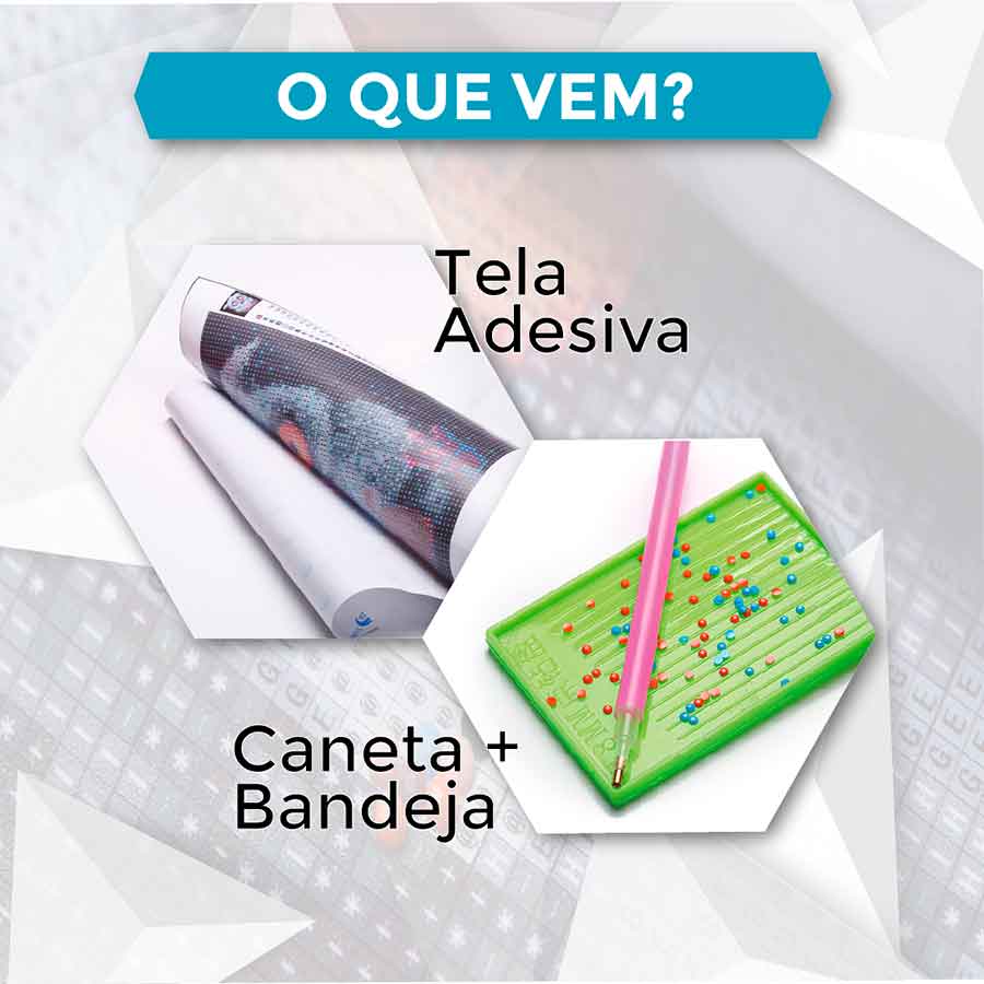 Kit Arte com Diamante - Leão Psicodélico