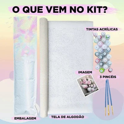 Kit pintura numerada - Rosas Coloridas