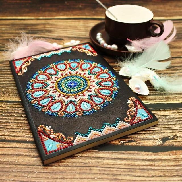 Caderno de pintura de diamante mandala azul